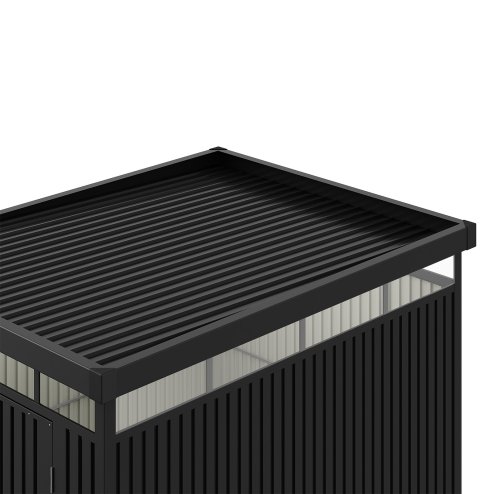 Living and Home 2 X 2.6 X 2M Metal Garden Tool Shed, Charcoal Black