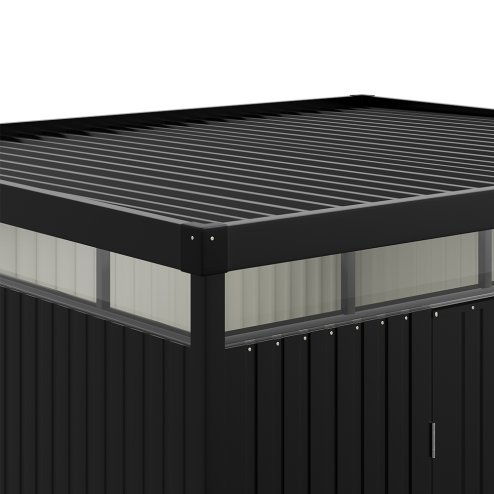 Living and Home 2.6x3x2m Charcoal Black Galvanized Steel Storage Shed with Lockable Doors