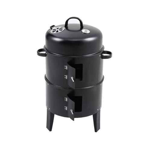 Living and Home 3-In-1 Portable Outdoor Charcoal BBQ Grill Smoker