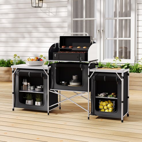 Living and Home Camping Kitchen Stand Unit Foldable Storage Portable Outdoor