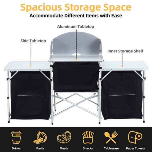 Living and Home Camping Kitchen Stand Unit Foldable Storage Portable Outdoor