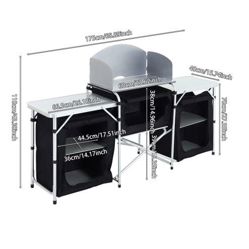 Living and Home Camping Kitchen Stand Unit Foldable Storage Portable Outdoor