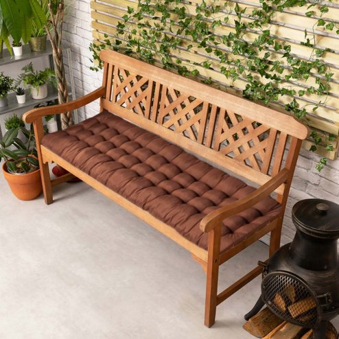 Living and Home Brown Garden Bench Cushion Non-slip Sun Lounger Cushion for Garden Patio