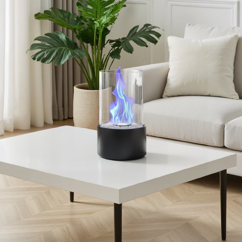 Living and Home Round Tabletop Ventless Ethanol Fireplace