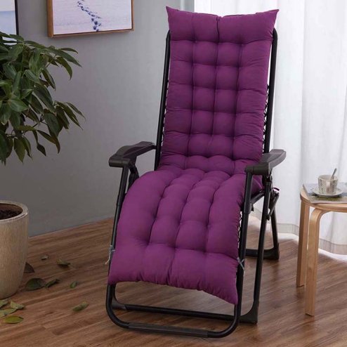 Living and Home Non-slip Sun Lounger Cushion for Garden Patio Purple, 160cm(W) x 50cm(D)