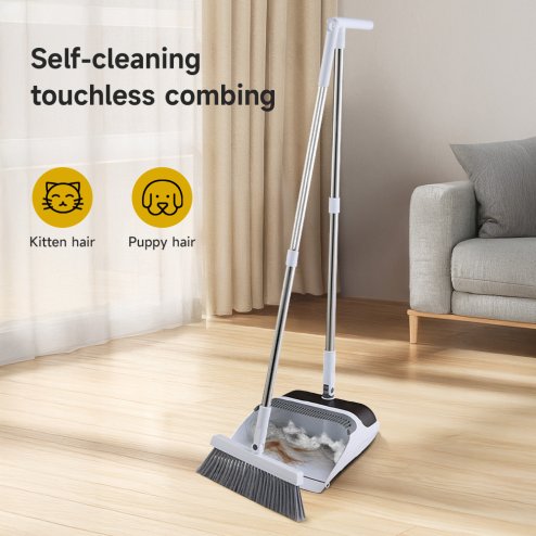 Living and Home Folding Broom and Dustpan Set