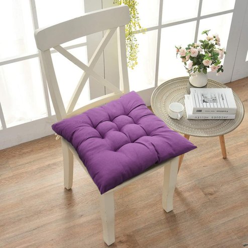 Living and Home 4Pcs Soft Thicken Tatami Seat Cushions Dark Purple, 40cm W x 40cm D x 5cm H