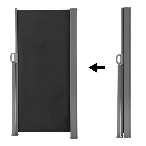 Living and Home 300cm L x 180cm W Outdoor Retractable Privacy Side Awning, Grey