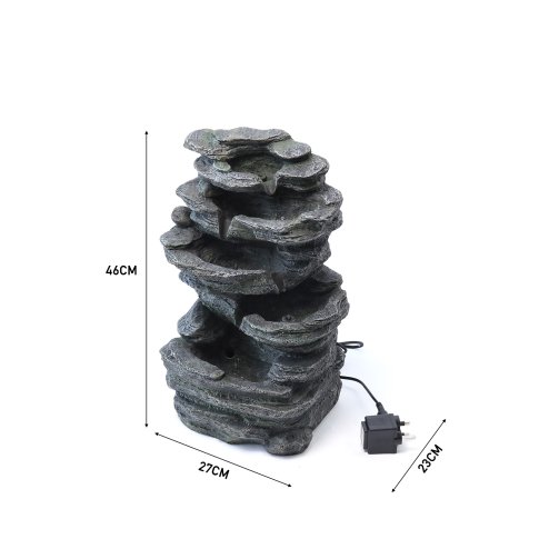 Living and Home Garden Water Feature Outdoor LED Waterfall Electric Fountain Rockery Decor