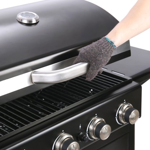 Living and Home 4-Burner Outdoor BBQ Propane Gas Grill with Wheels