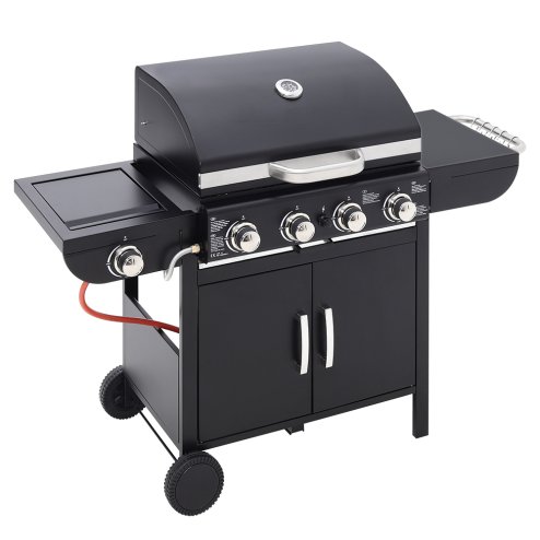 Living and Home 5-Burner Outdoor Gas Burner with Side Burner Gas Gill