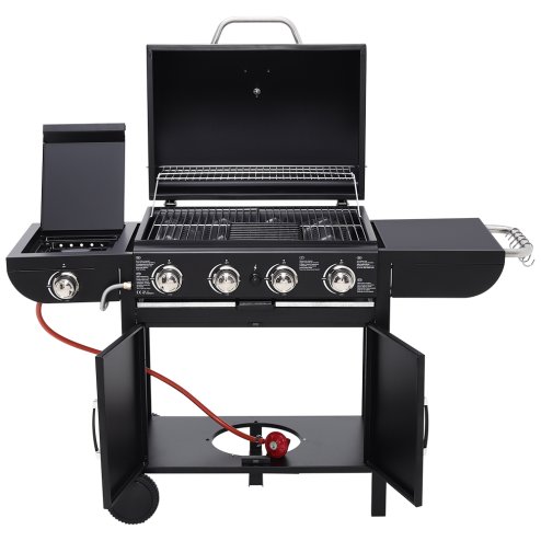 Living and Home 5-Burner Outdoor Gas Burner with Side Burner Gas Gill
