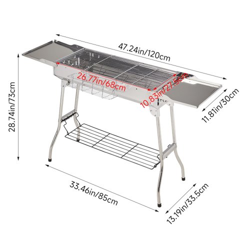 Living and Home Outdoor Portable Charcoal Barbecue Grill