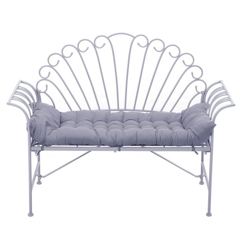 Living and Home Grey Non-slip Sun Lounger Cushion for Garden Patio, 125cm(W) x 48cm(D)