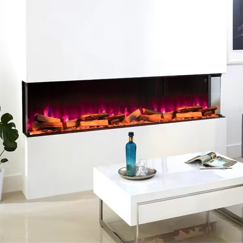 Living and Home 70Inch 3-Sided Smart Electric Fireplace with Remote Control