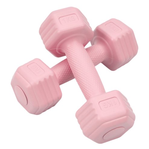 Living and Home Pair of 1kg Hex Dumbbells with Non-slip Grip