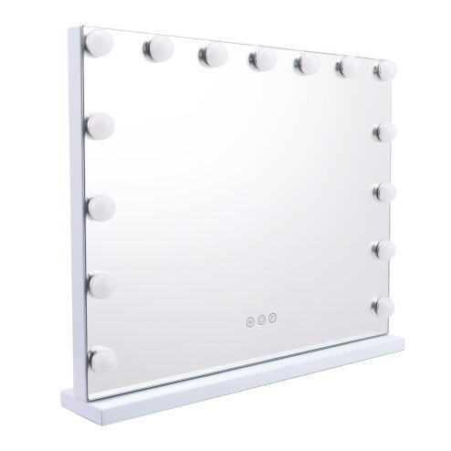Living and Home Rectangle Tabletop Hollywood Vanity Mirror with Lights