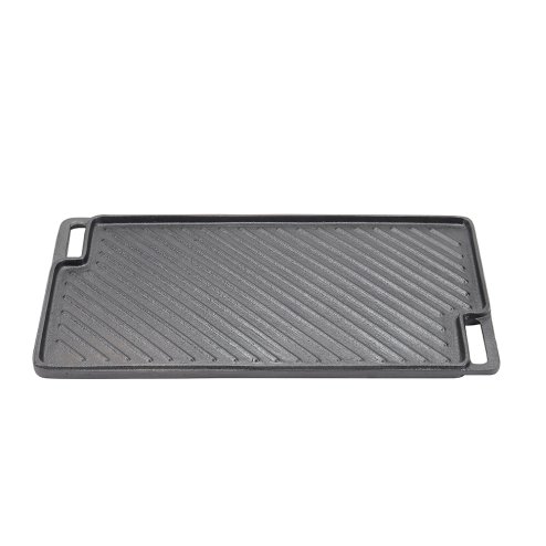 Living and Home Black Cast Iron Grill Pan, 46cm W x 26cm D x 1.5cm H