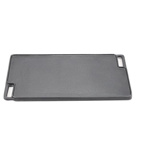 Living and Home Black Cast Iron Grill Pan, 46cm W x 26cm D x 1.5cm H