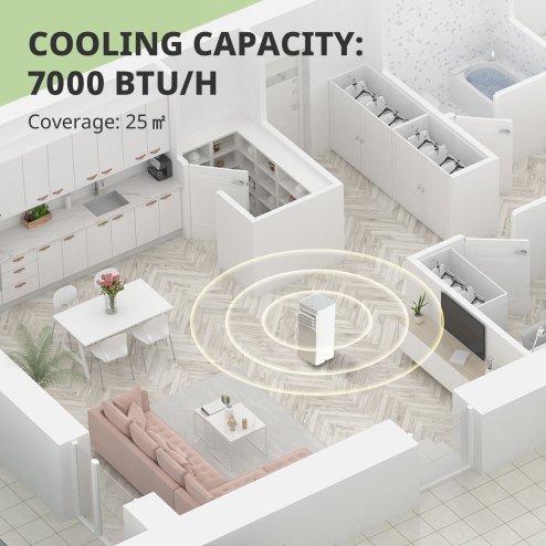 7000BTU Portable 3-in-1 Air Conditioner