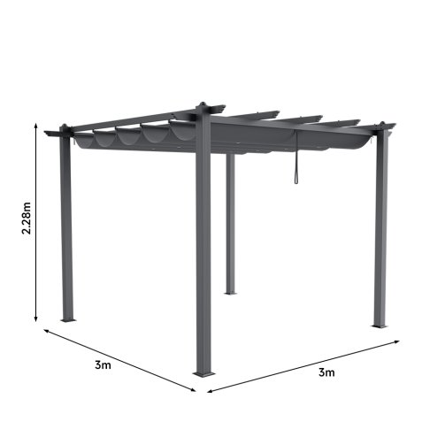 3x3M Aluminum Patio Pergola with Canopy