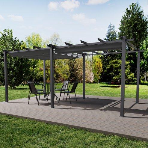 6x3M Aluminum Patio Pergola with Canopy