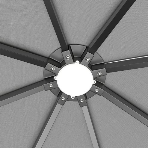 3x3M Solar LED Metal Patio Gazebo with Curtains