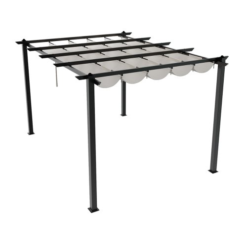 13x10ft Aluminium Pergola with Retractable Roof
