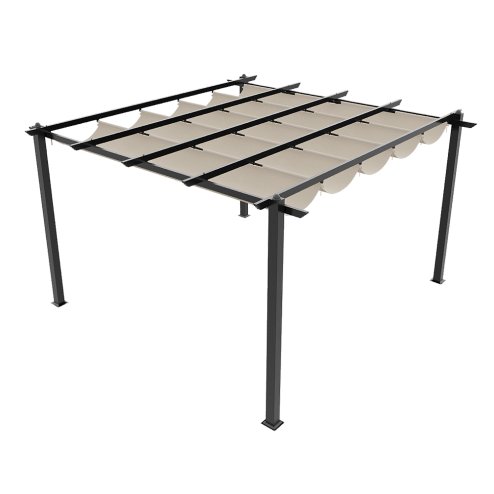 13x13ft Aluminium Pergola with Retractable Roof
