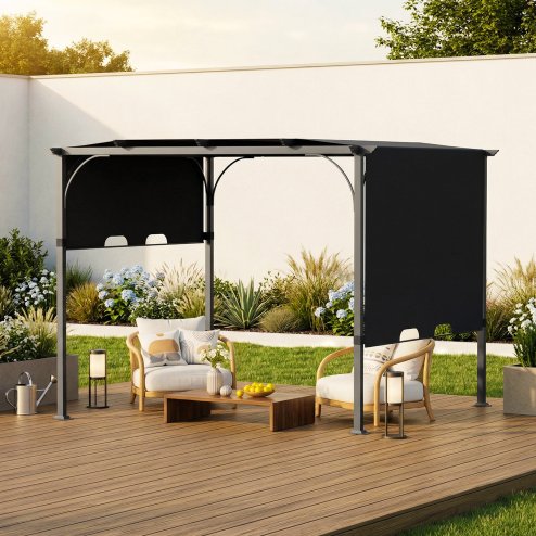 3x3m Outdoor Pergola with Adjustable Canopy