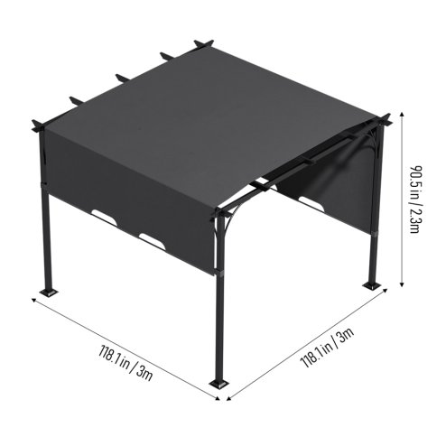 3x3m Outdoor Pergola with Adjustable Canopy