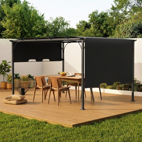 4x3m Outdoor Pergola with Adjustable Canopy
