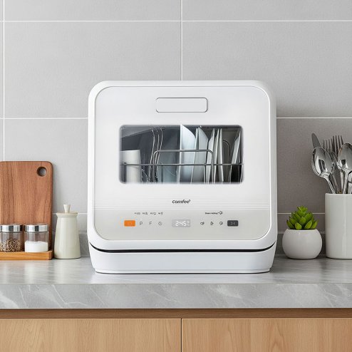 Living and Home 5L Countertop Dishwasher with 6 Wash Programs, Drying Function, Steam Sterilization