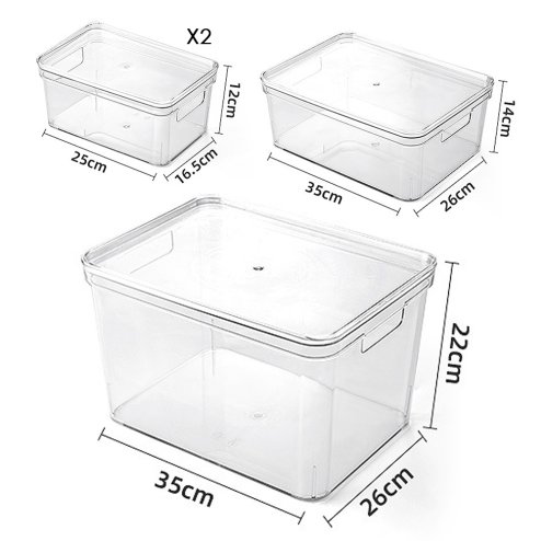 Living and Home 4Pcs Transparent Stackable Storage Box Set