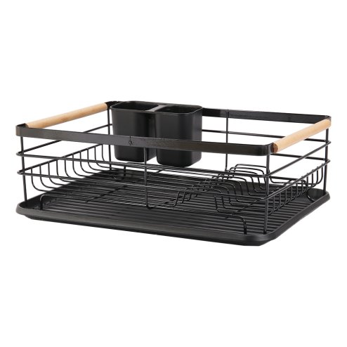 Living and Home Kitchen Dish Drainer Rack Iron Dish Drainer with Removable Drip Tray, Kitchen Organizer Storage Shelf