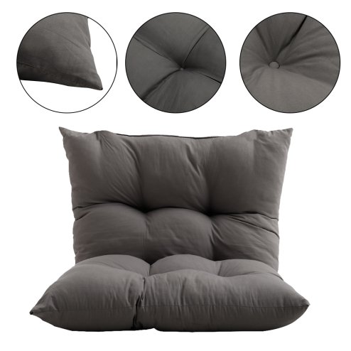 Living and Home Dark Grey Rectangular Tufted Bench Cushion Seat Pad, 120cm W x 80cm D