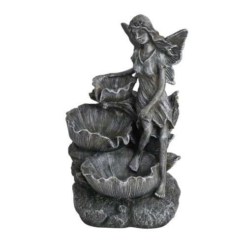 Living and Home Fairy Solar Resin Water Fountain Water Feature