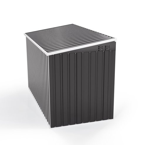 Living and Home 7 x 3 ft Lockable Steel Garden Metal Junk/Bike Storage Shed, Anthracite