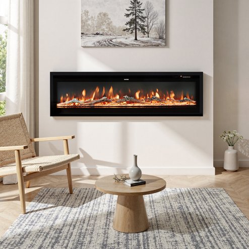 Living and Home 50 Inch Electric Fireplace with Remote 12 Flame Colours 