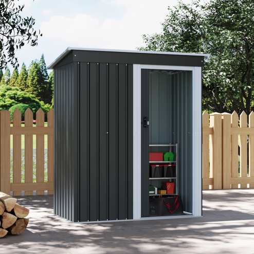 5.38 x 2.89FT Outdoor Metal Storage Shed with Lockable Door