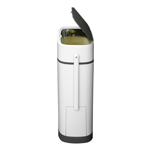 Living and Home Slim Plastic Trash Can with Built-in Toilet Brush