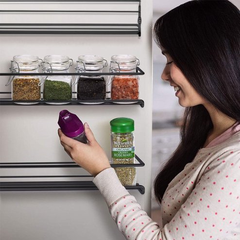 Living and Home Wall Mount Metal Wire Spice Rack Set of 4