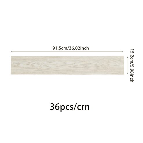 Living and Home 36pcs PVC Wooden Self-adhesive Laminate Flooring Planks for Home Decor, Light Grey