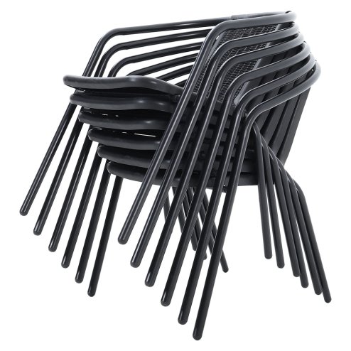 Living and Home Set of 6 PE Rattan Stacking Garden Chairs