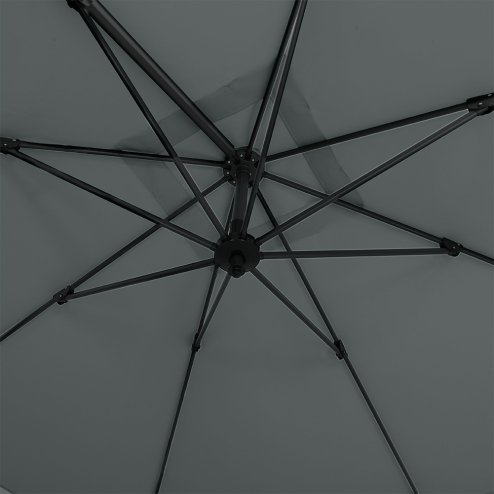 Living and Home 3M Dark Grey Large Square Canopy Rotating Outdoor Cantilever Parasol