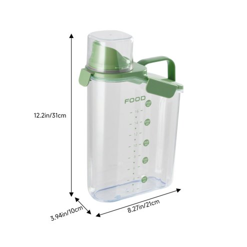 Living and Home 2.8L Transparent Airtight Food Storage Container with Measuring Cup