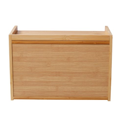 Living and Home 2-Tier Bamboo Bread Storage Cabinet for Kitchen Counter