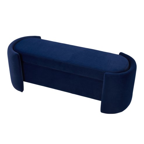 Living and Home 2 Seater Ottoman Storage Bench in Blue