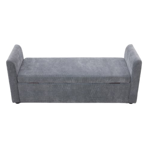 Living and Home Upholstered Storage Bench with 2 Pillow, Grey