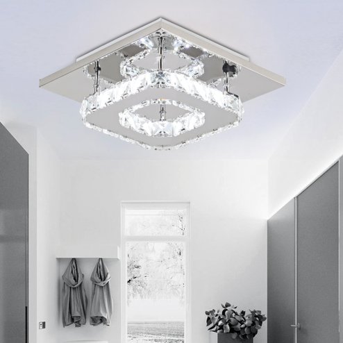 Living and Home Modern Small Crystal LED Ceiling Light for Hallways and Corridor